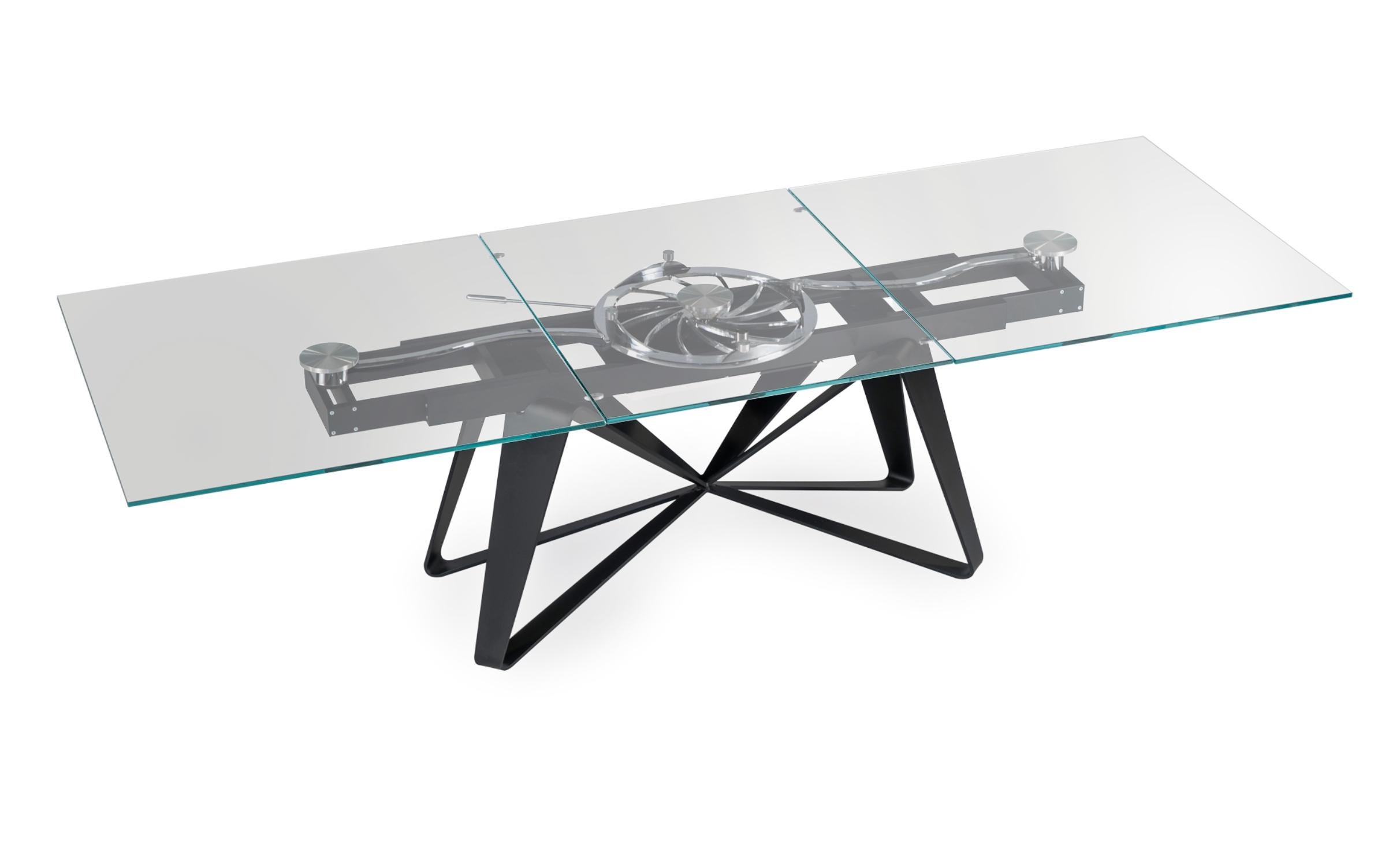 Rectangular extendable table Naos FLOCON - Glass W 200/280 cm (78.74/110.24 in) In New Condition For Sale In Alcamo, IT