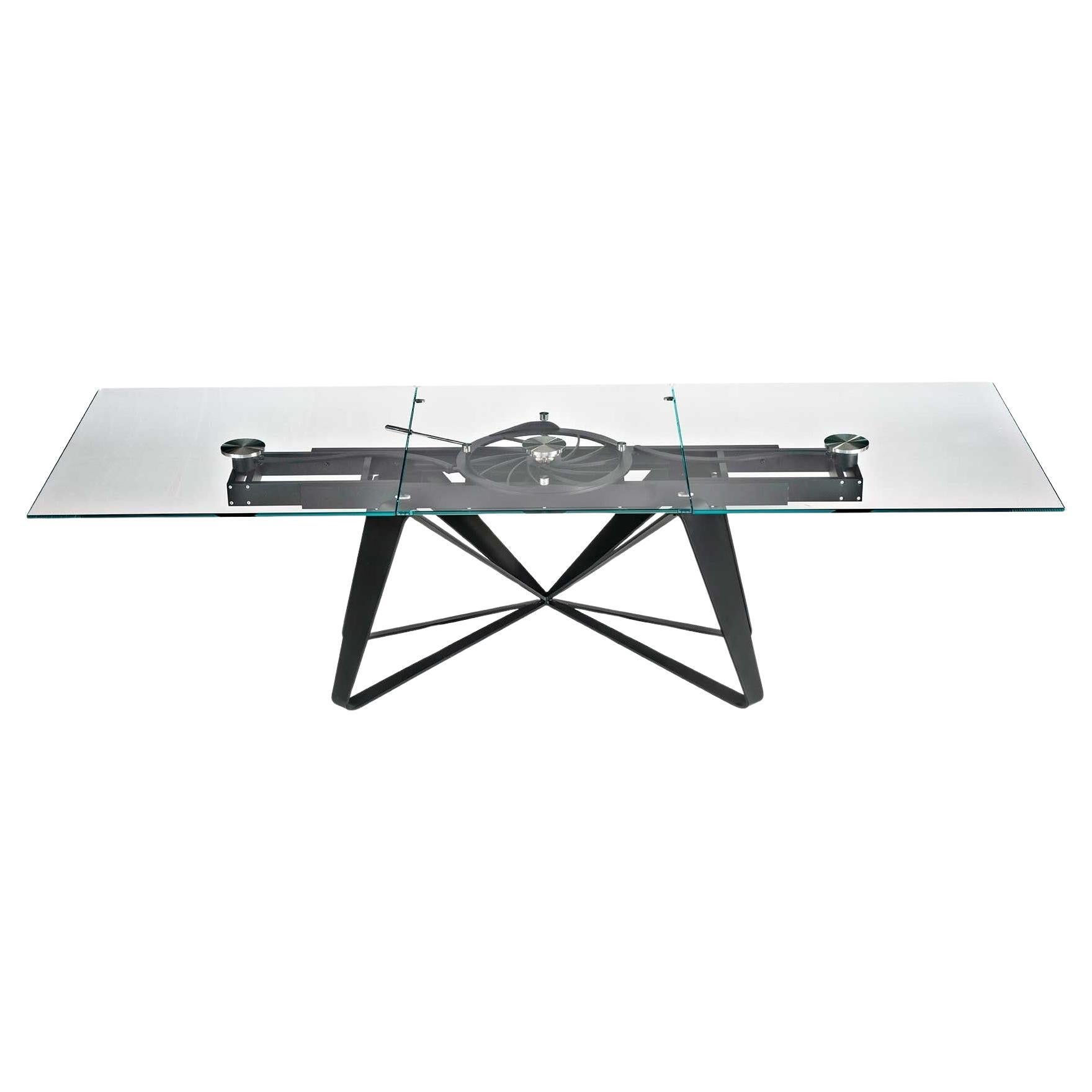 Rectangular extendable table Naos FLOCON - Glass W 200/280 cm (78.74/110.24 in)