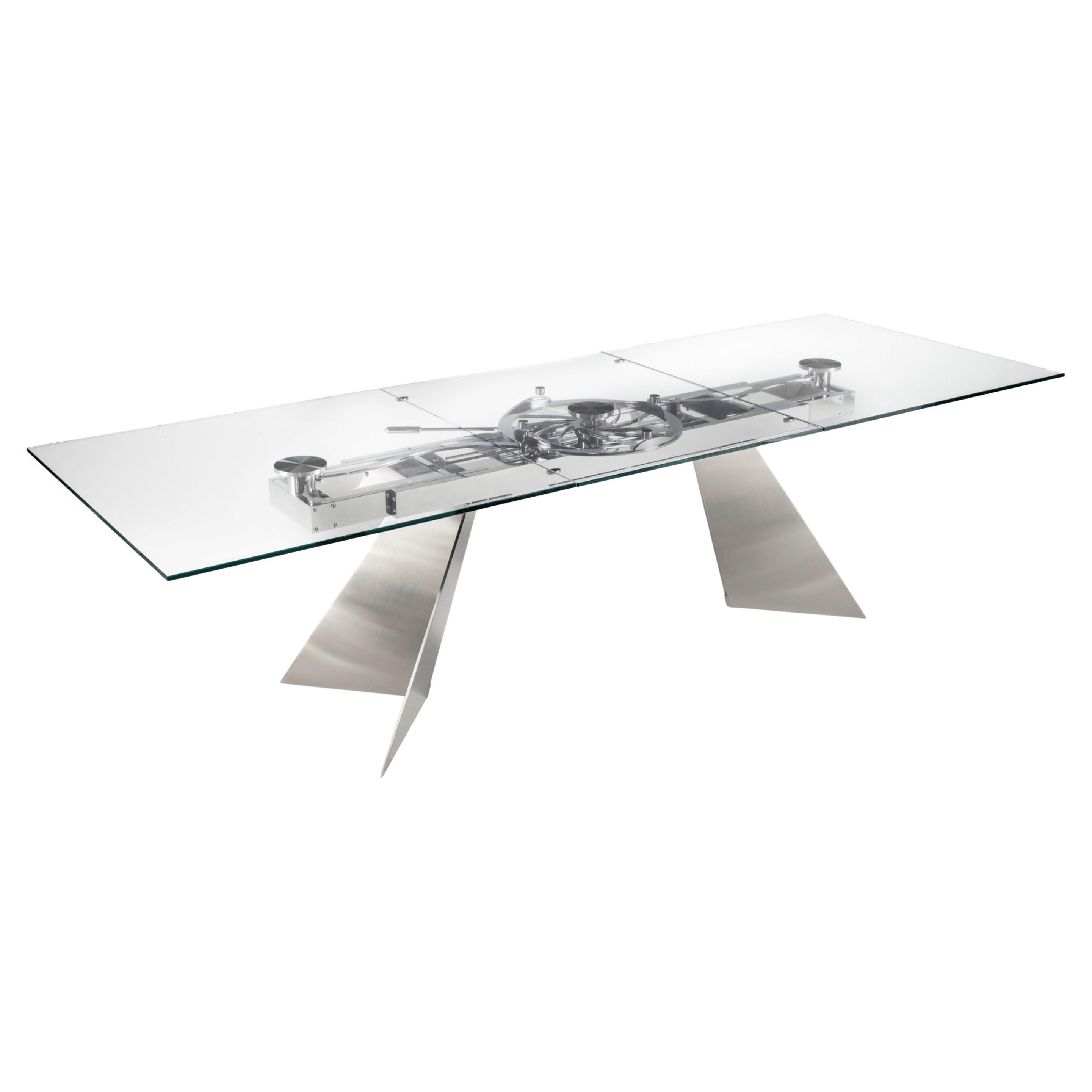 Rectangular extendable table Naos Galax - Extralight glass