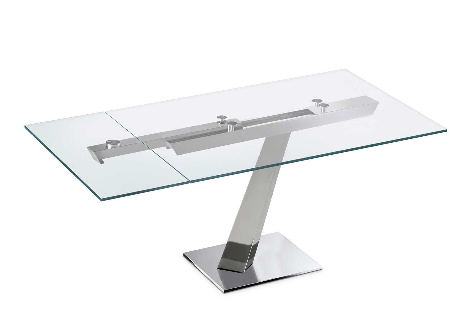 Italian Rectangular extendable table Naos HELP - Extralight glass For Sale