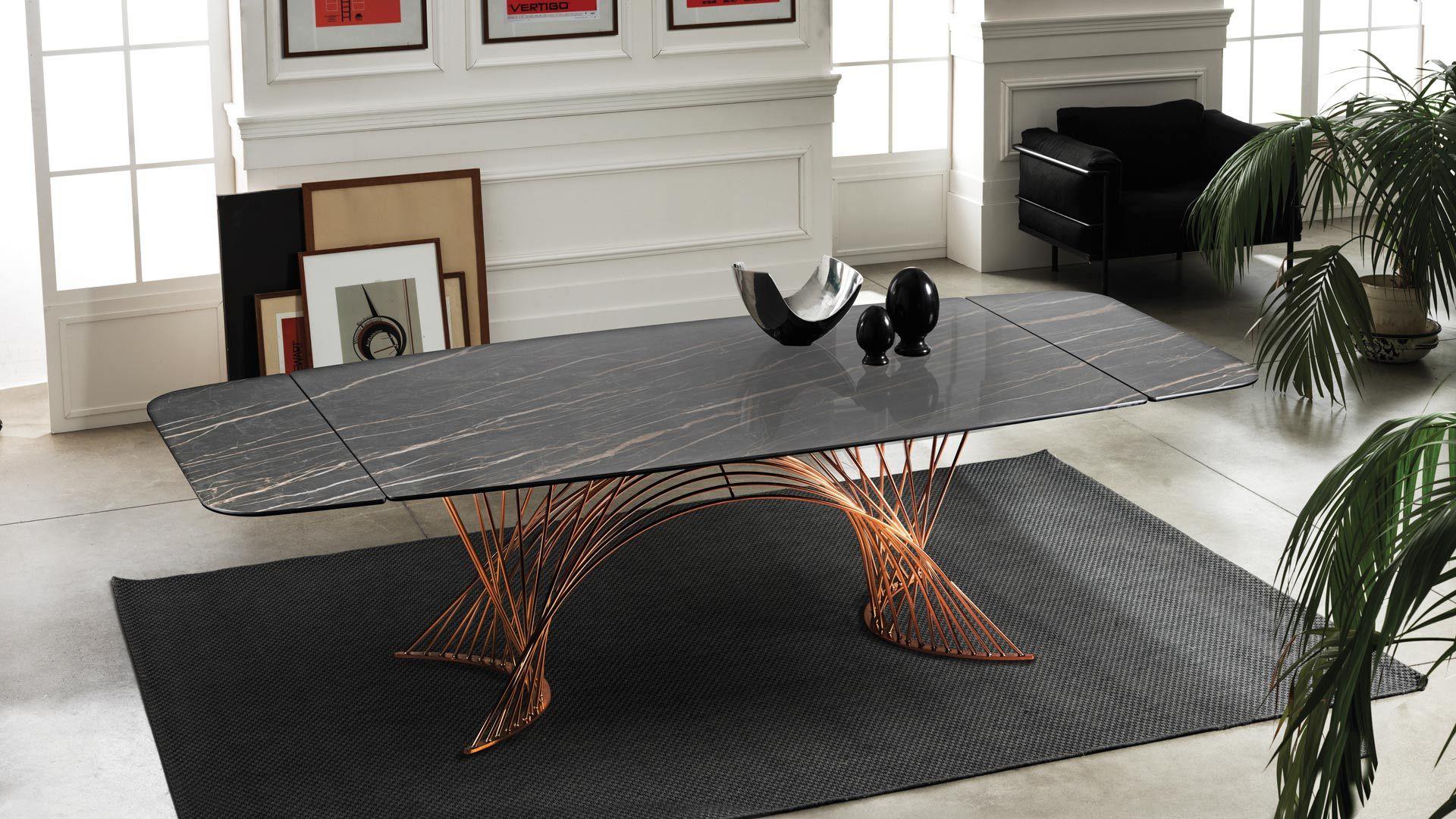 Italian Rectangular extendable table Naos Latour - W 220/300cm (86.6/118.1 in) in vendita