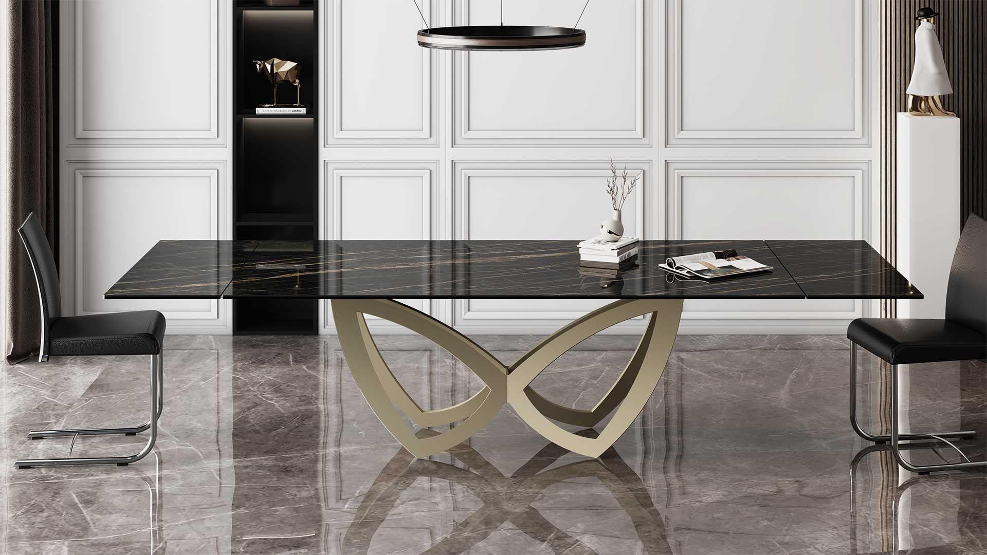 Italian Rectangular extendable table Naos PAR W 220/300 cm (86.6/118.1 in) For Sale