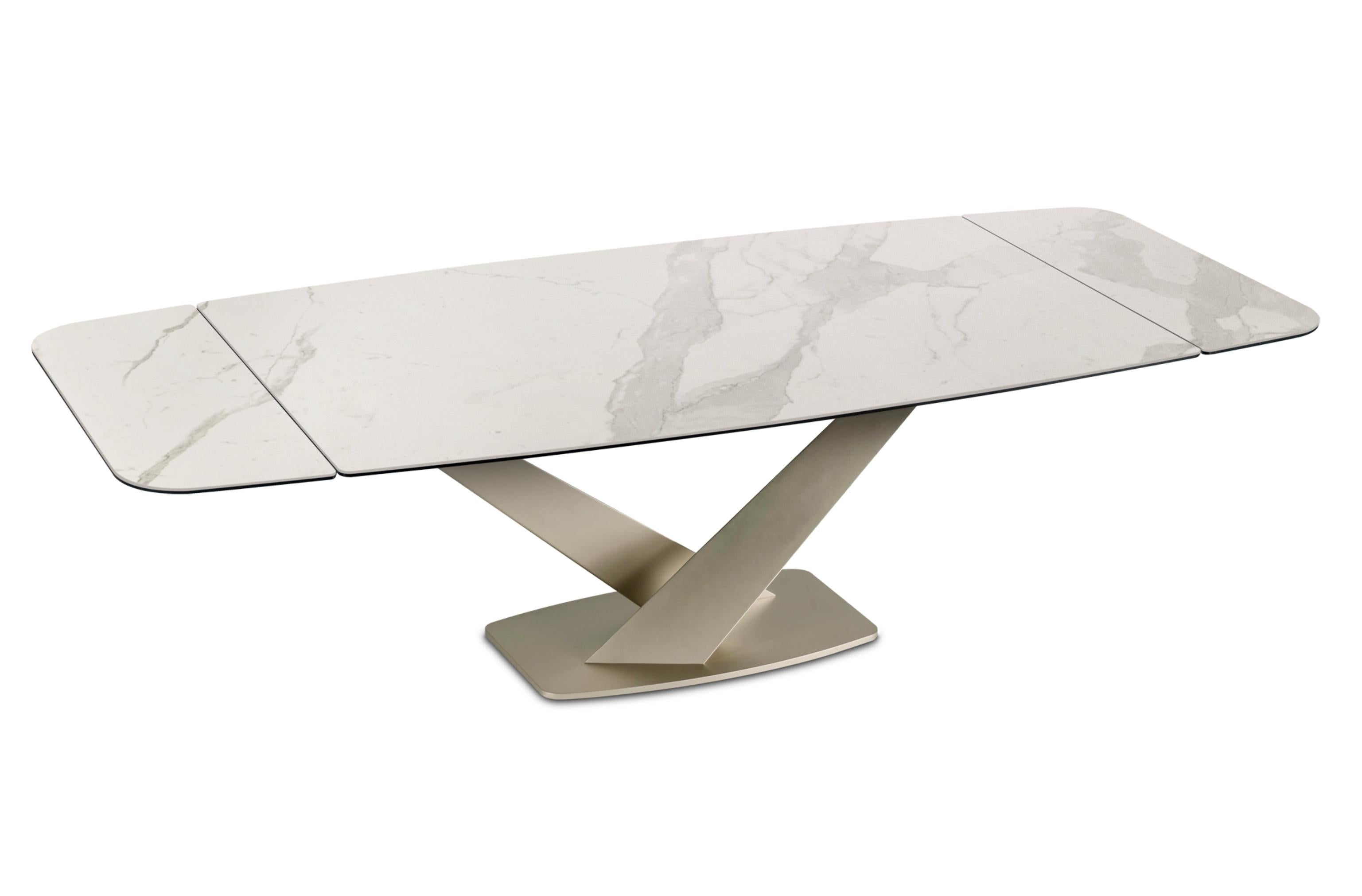 ZEUS – Extendable Dining Table
Design: Y. Hatano

The Zeus dining table blends sleek contemporary design with practical functionality, making it a refined centerpiece for modern interiors. Its extendable top allows seamless adaptation for both
