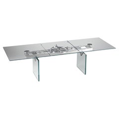 Rectangular extendable table with glass legs Naos Quasar -  Extralight glass