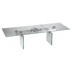 Rectangular extendable table with glass legs Naos Quasar - Natural glass