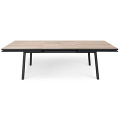 French extendable dining table, design Eric Gizard, Paris - 100% solid oak