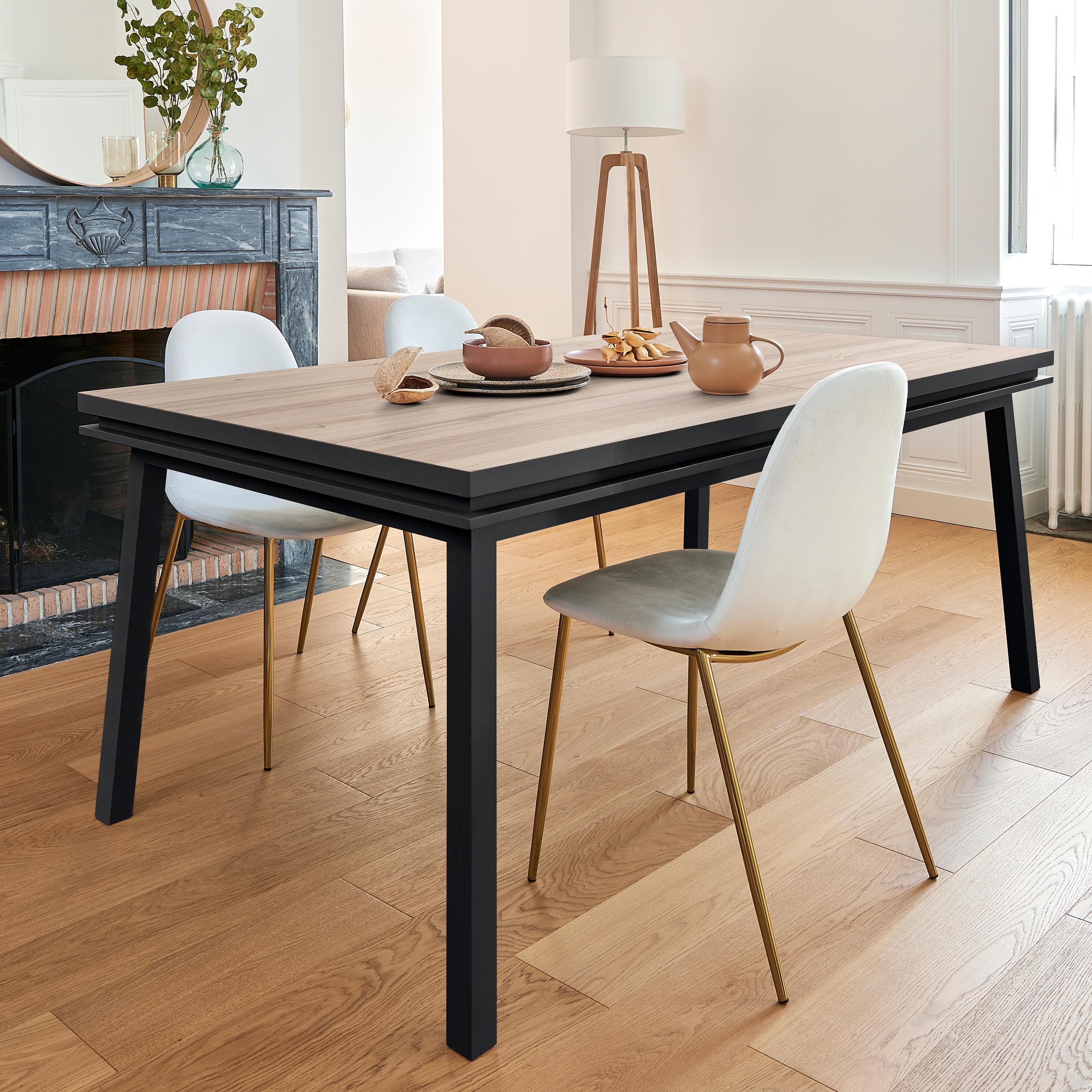 Oak Extensible dining table 100% in solid oak, French design by Eric Gizard -Paris For Sale