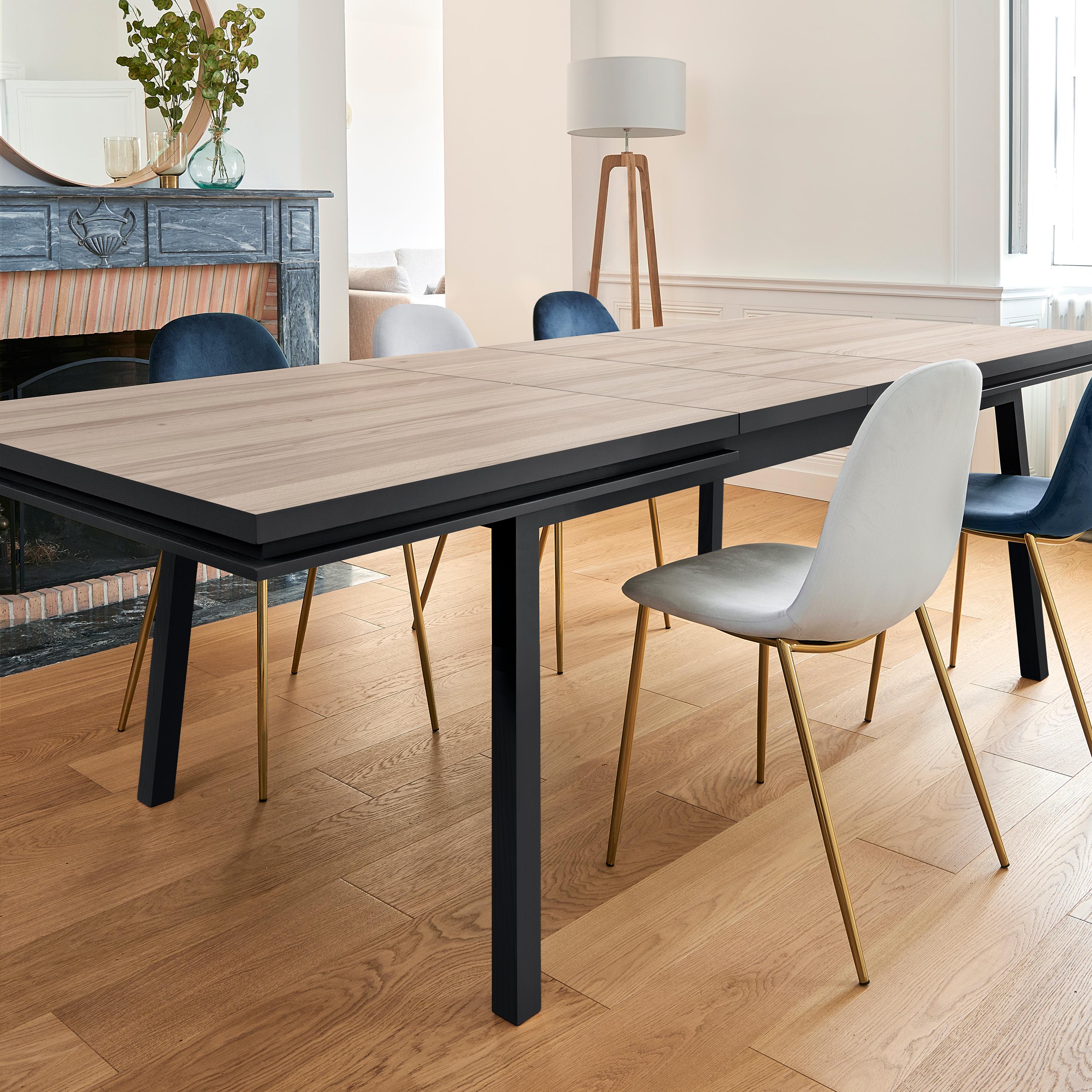 Extensible dining table 100% in solid oak, French design by Eric Gizard -Paris For Sale 2