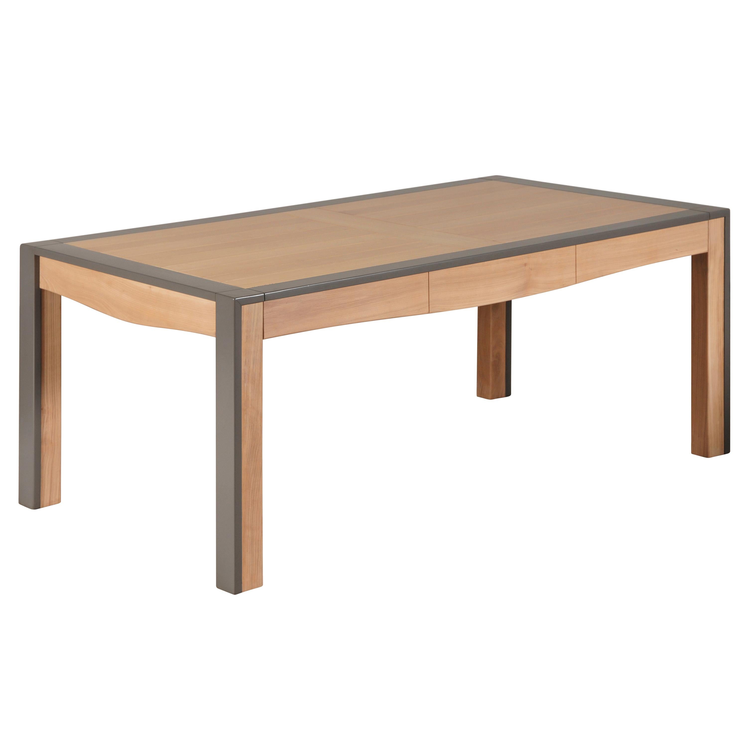 Rectangular Extensible Dining Table with 2 Leaves in French Solid Cherry For Sale 4