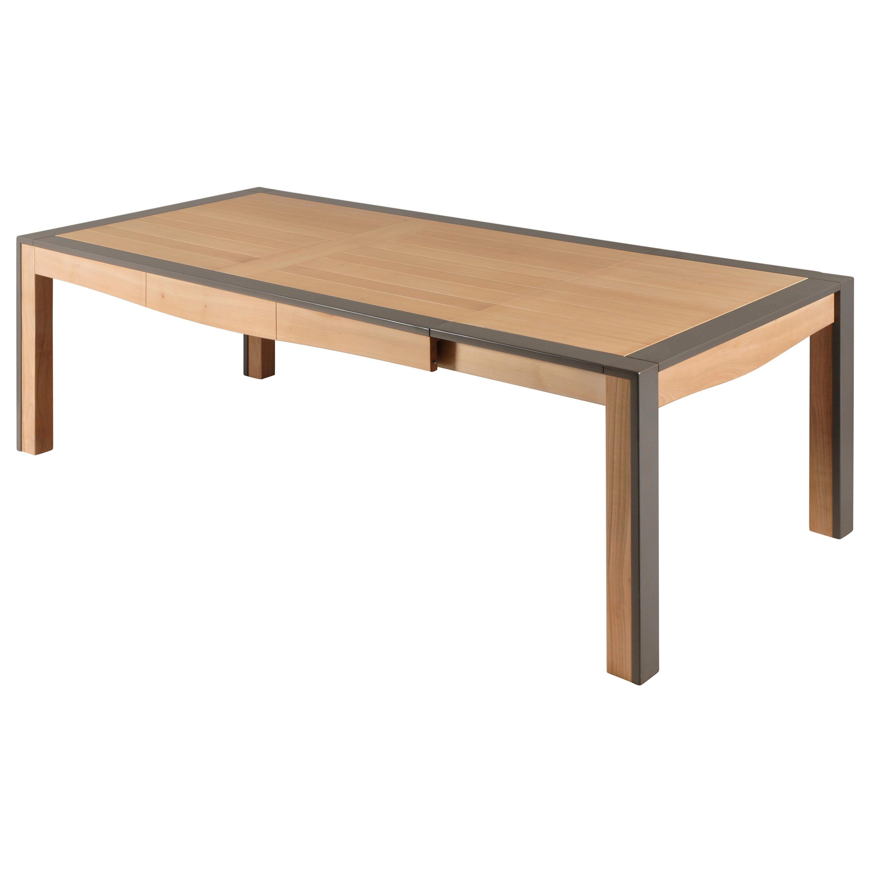 Mesa de comedor extensible rectangular francesa - cerezo macizo Moderno en venta