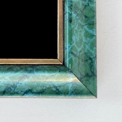 Rectangular Faux Malachite and Gold Photo Frame