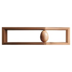 Rectangular Floating Shelf and One Large Sculptural Wooden Pebble Sereno by Nono