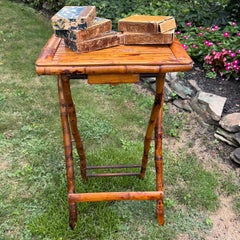 Rechteckiger faltbarer Tisch aus gebranntem Bambus für Butler