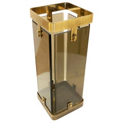 Rectangular Fontana Arte Umbrella Stand with Smoked Glass