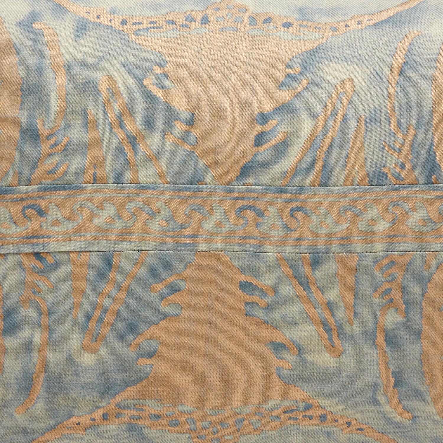 American Rectangular Fortuny Fabric Cushion in the Glicine Pattern