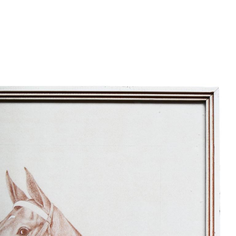 Rectangular Framed Horse Illustration In Good Condition In Oklahoma City, OK