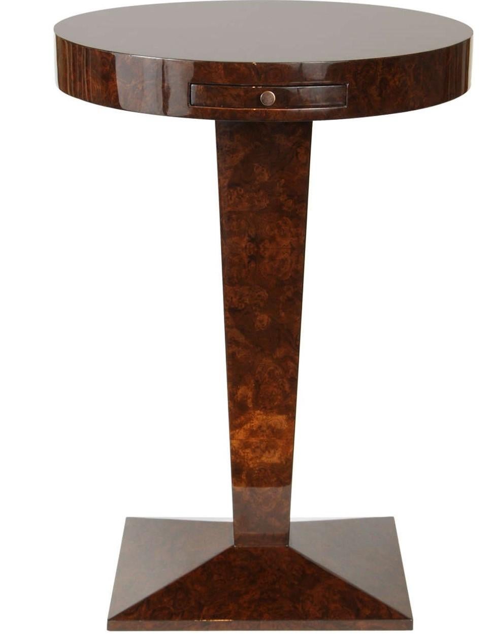 Rectangular French Burled Walnut Side Table For Sale 3