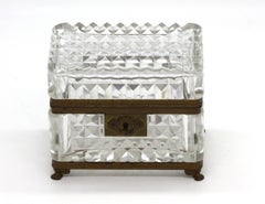 Rectangular French mounted cut crystal box