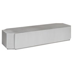 Mesa de centro rectangular Funki Lounge de aluminio cepillado