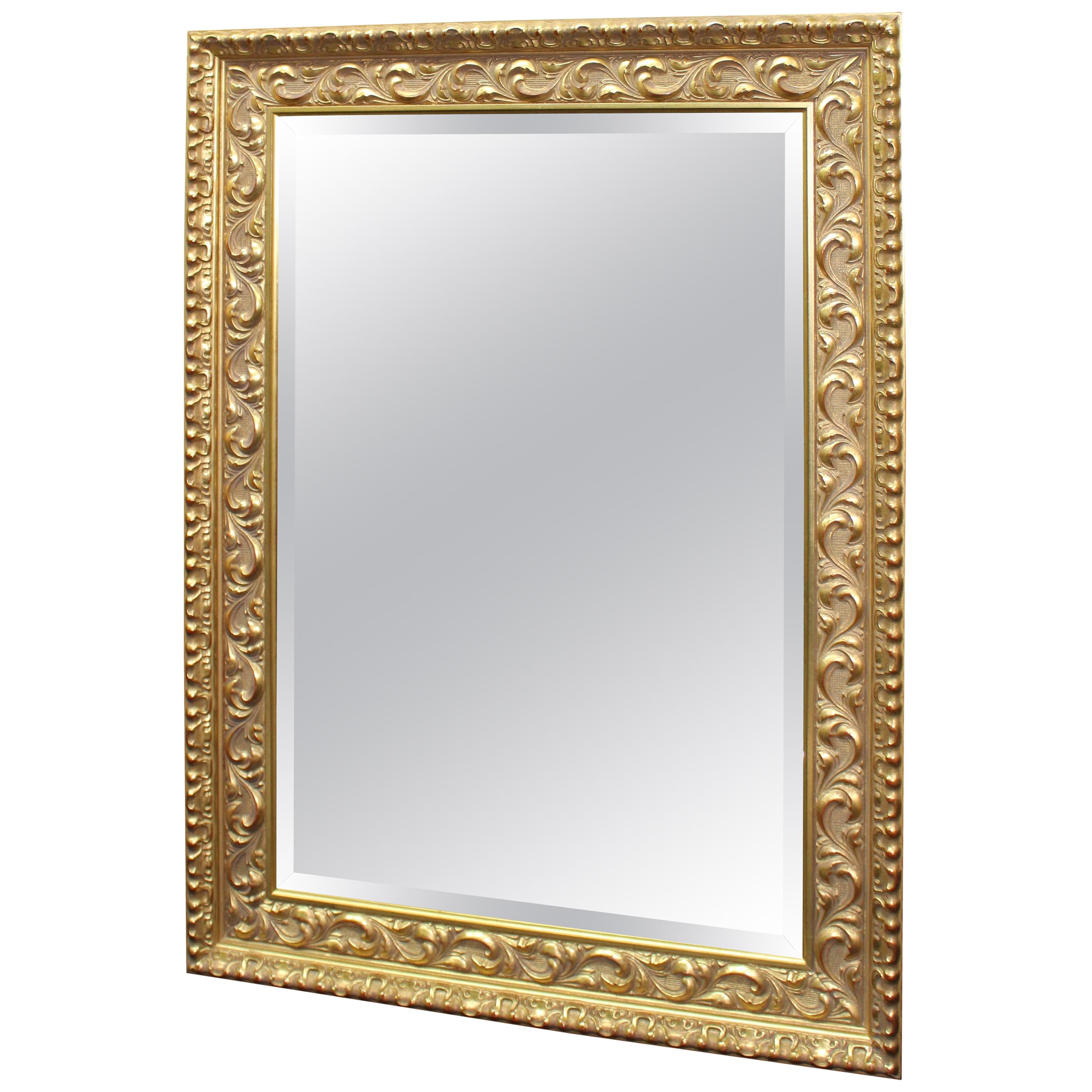 Rectangular Gilt Gold Leaf Bevelled Mirror