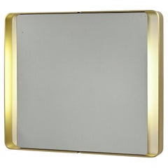 Miroir rectangulaire en métal doré, vers 1970