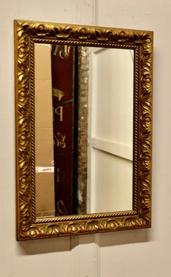 Antique Rectangular Gilt Wall Mirror with Giltwood Frame