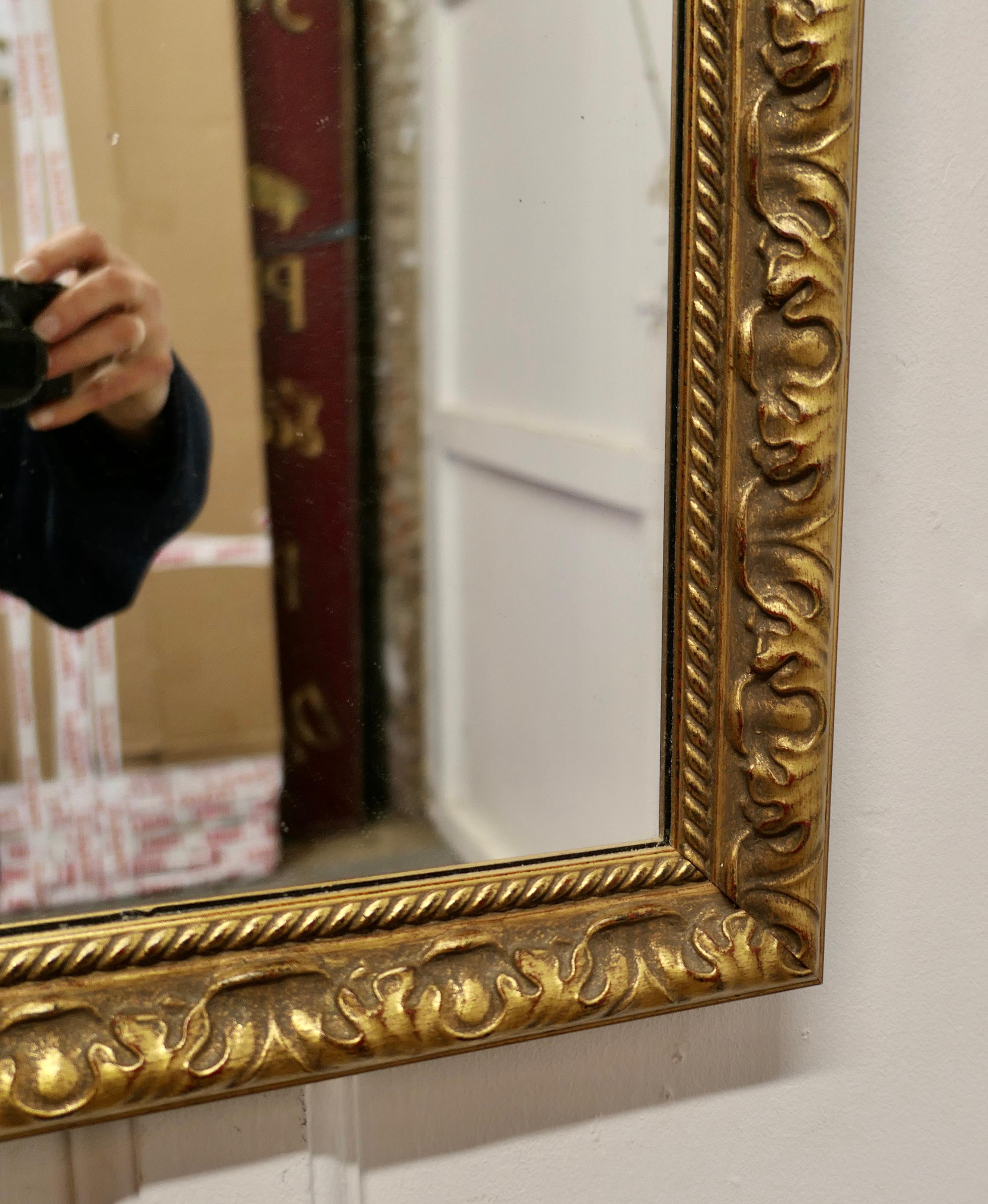 Rectangular Gilt Wall Mirror    In Good Condition For Sale In Chillerton, Isle of Wight