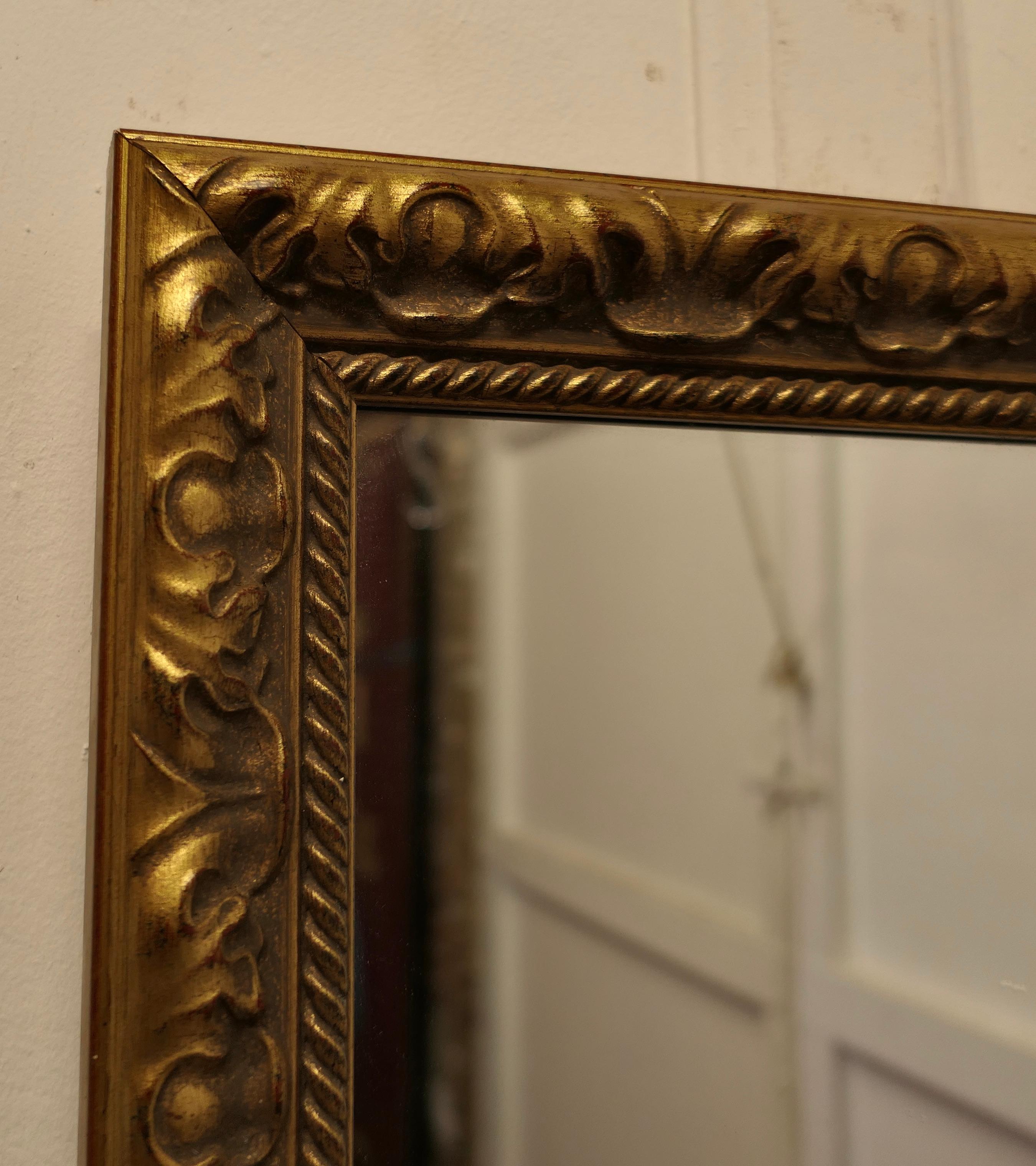 Mid-20th Century Rectangular Gilt Wall Mirror    For Sale