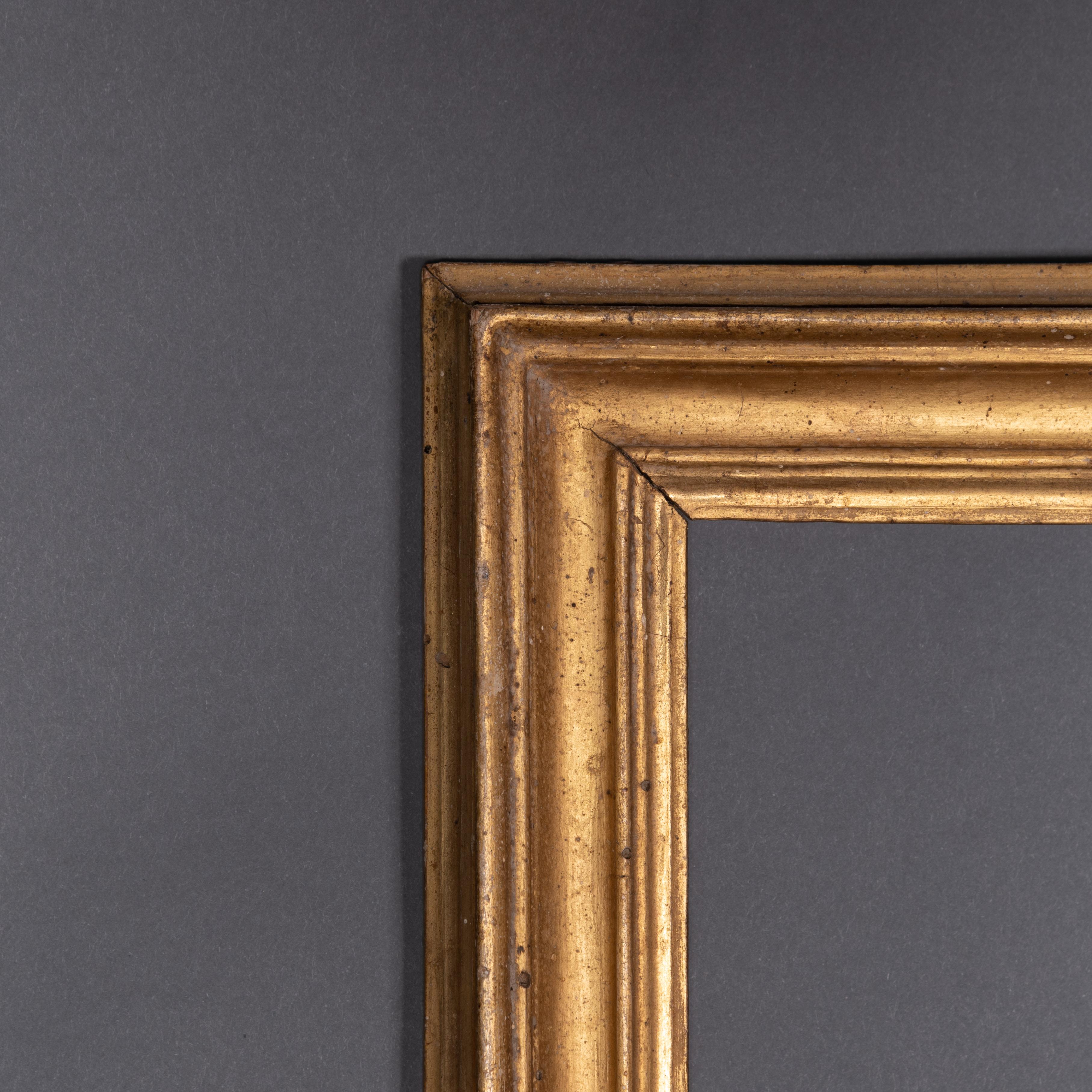 Cadre rectangulaire en bois doré d'époque Salvator Rosa de style italien en vente 3