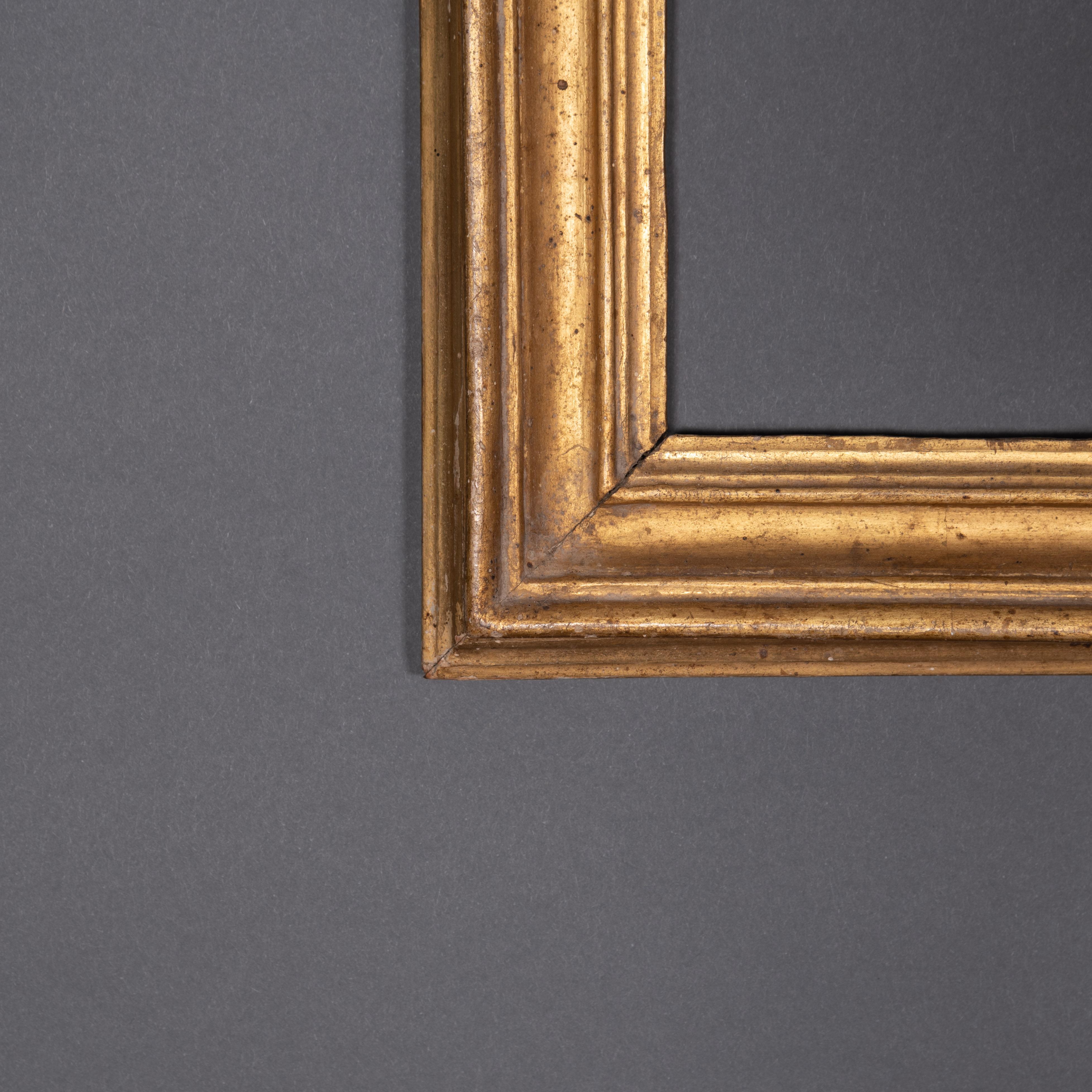 Cadre rectangulaire en bois doré d'époque Salvator Rosa de style italien en vente 5