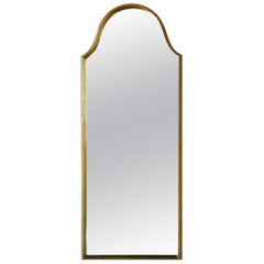 Rectangular Giltwood Wall Mirror with Arched Top