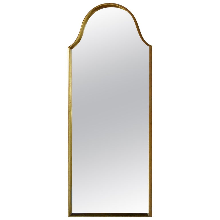Rectangular Giltwood Wall Mirror with Arched Top For Sale at 1stDibs