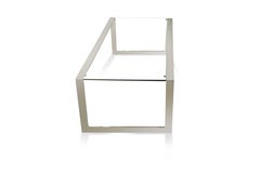 Rectangular Glass and Steel Coffee Table, Barcelona Coffee Table