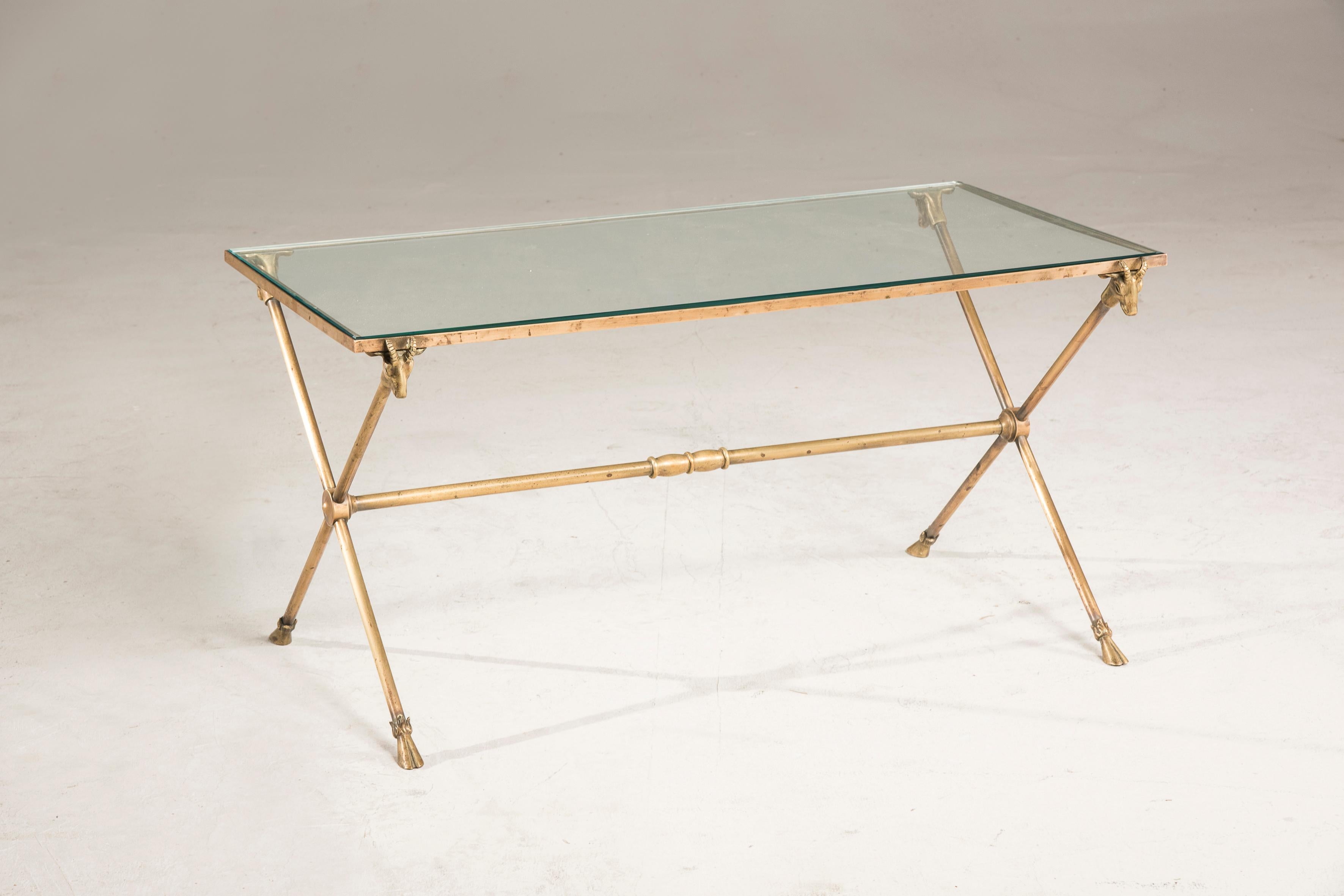 Art Deco Rectangular glass coffee table