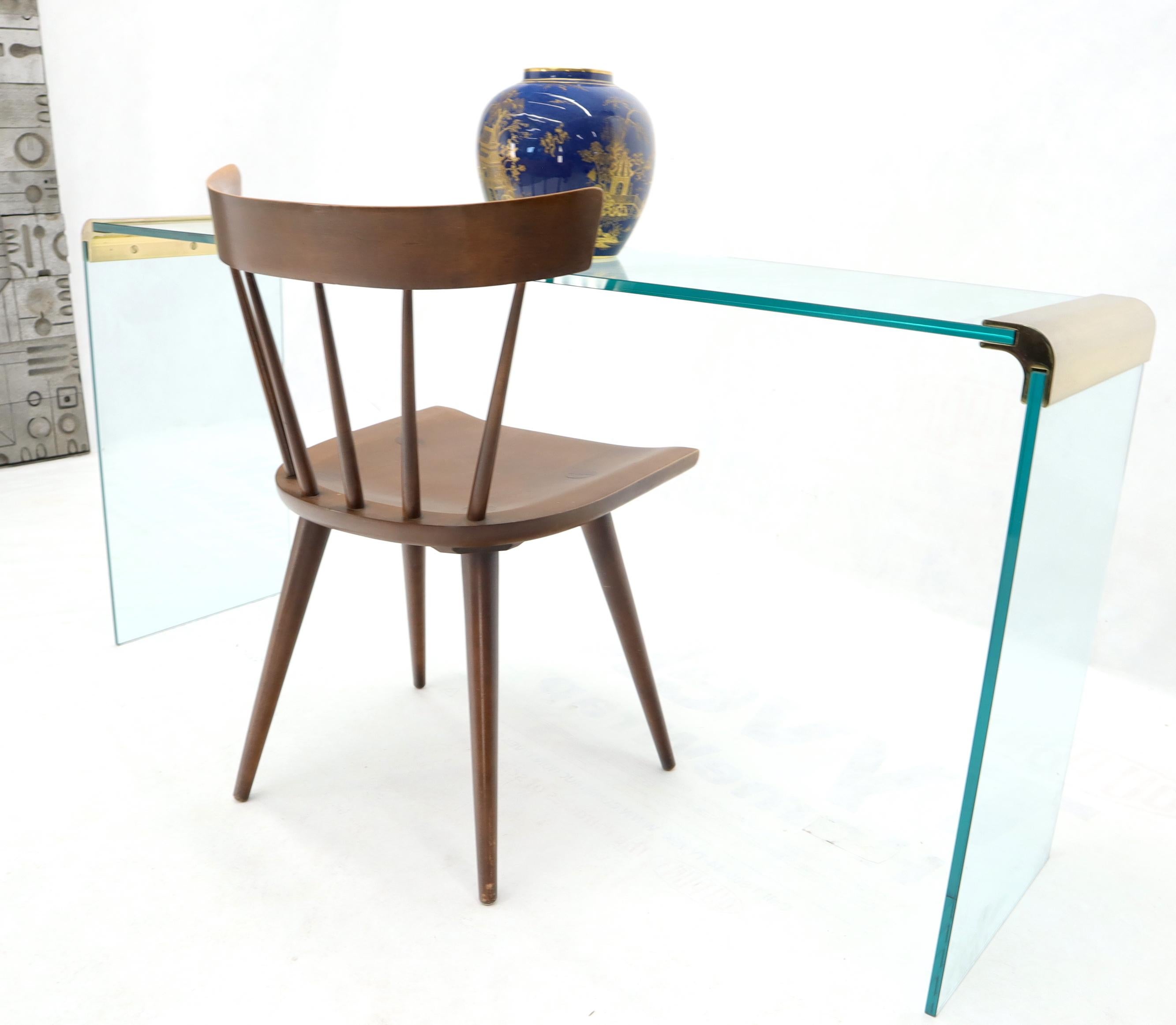 Mid-Century Modern rectangular glass and brass console table by Pace Collection.