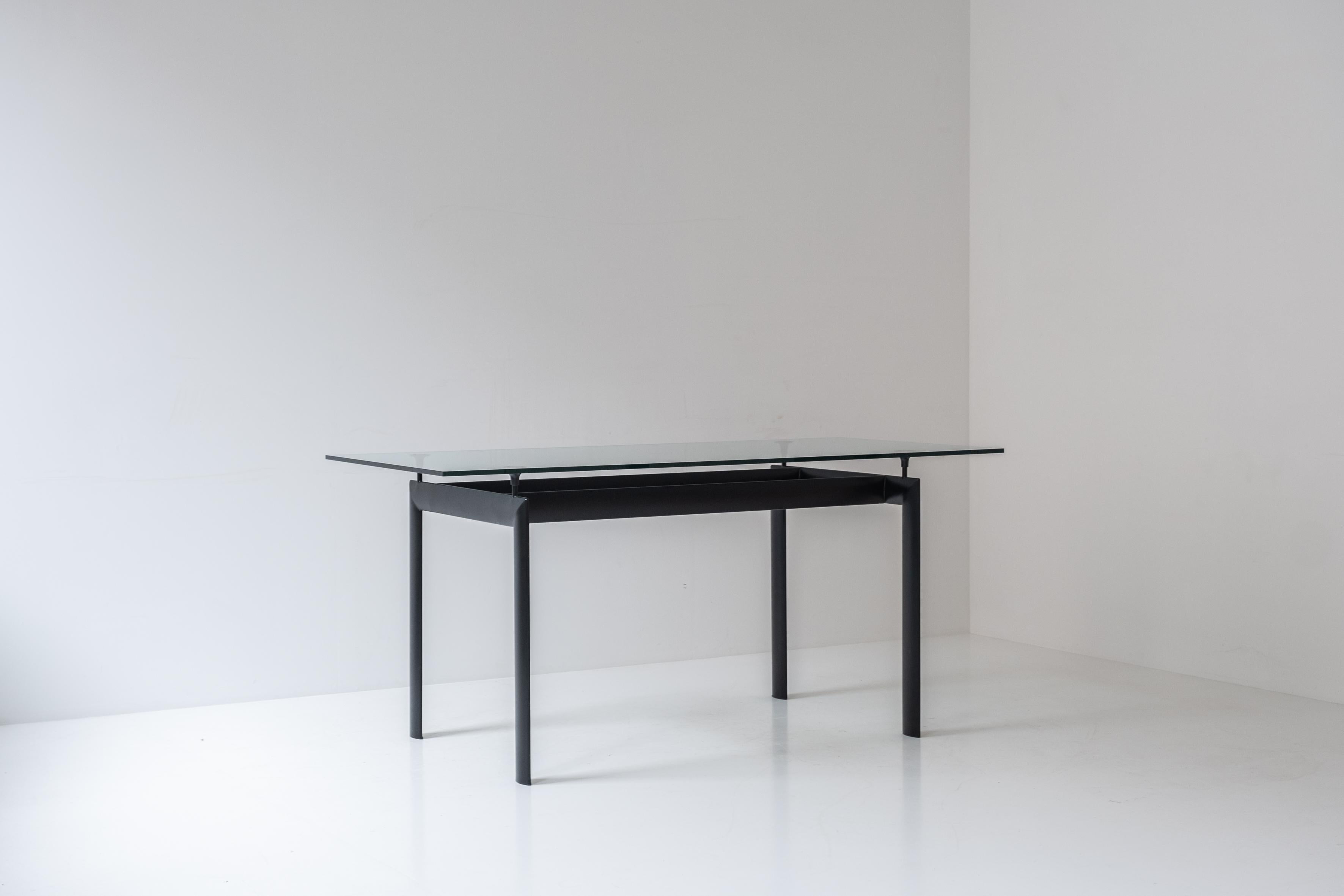 Mid-Century Modern Rectangular glass dining table from the 1980s.  For Sale