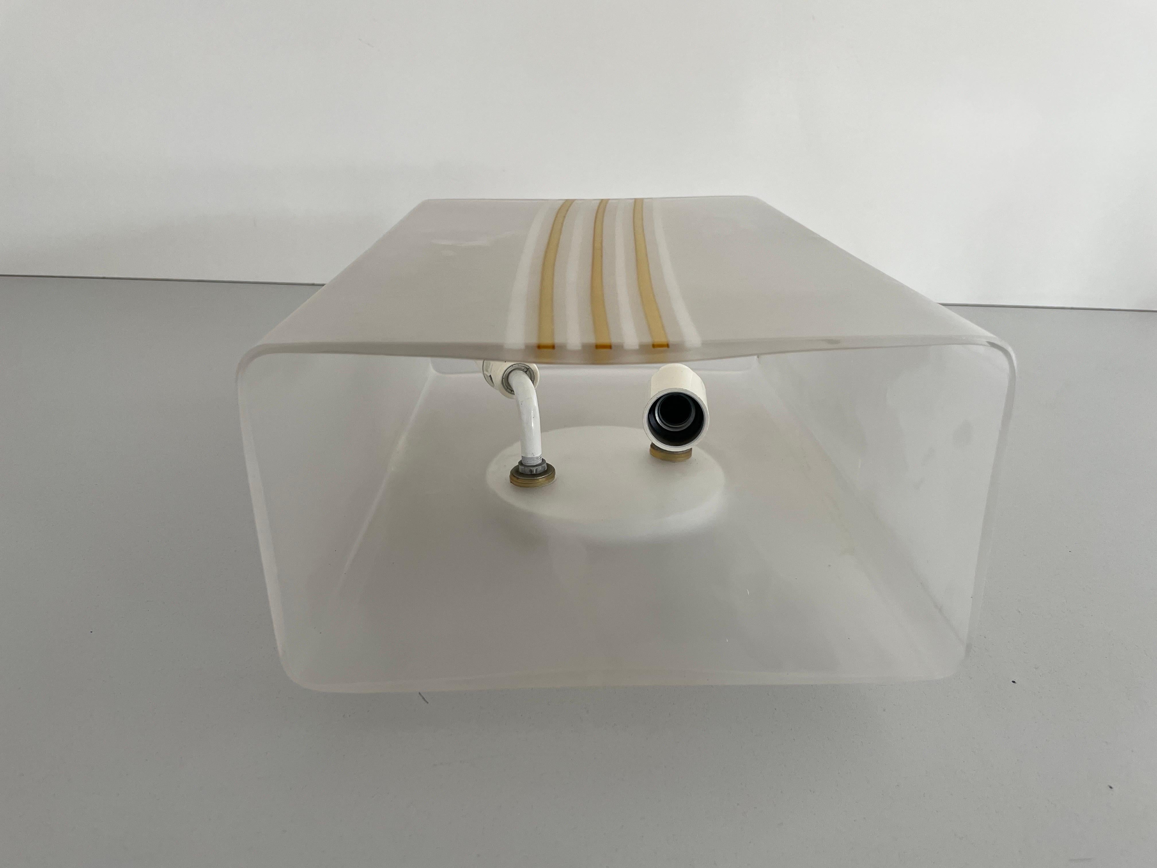 Fine XX secolo Applique rettangolare in vetro di VeArt, anni '70, Italia in vendita