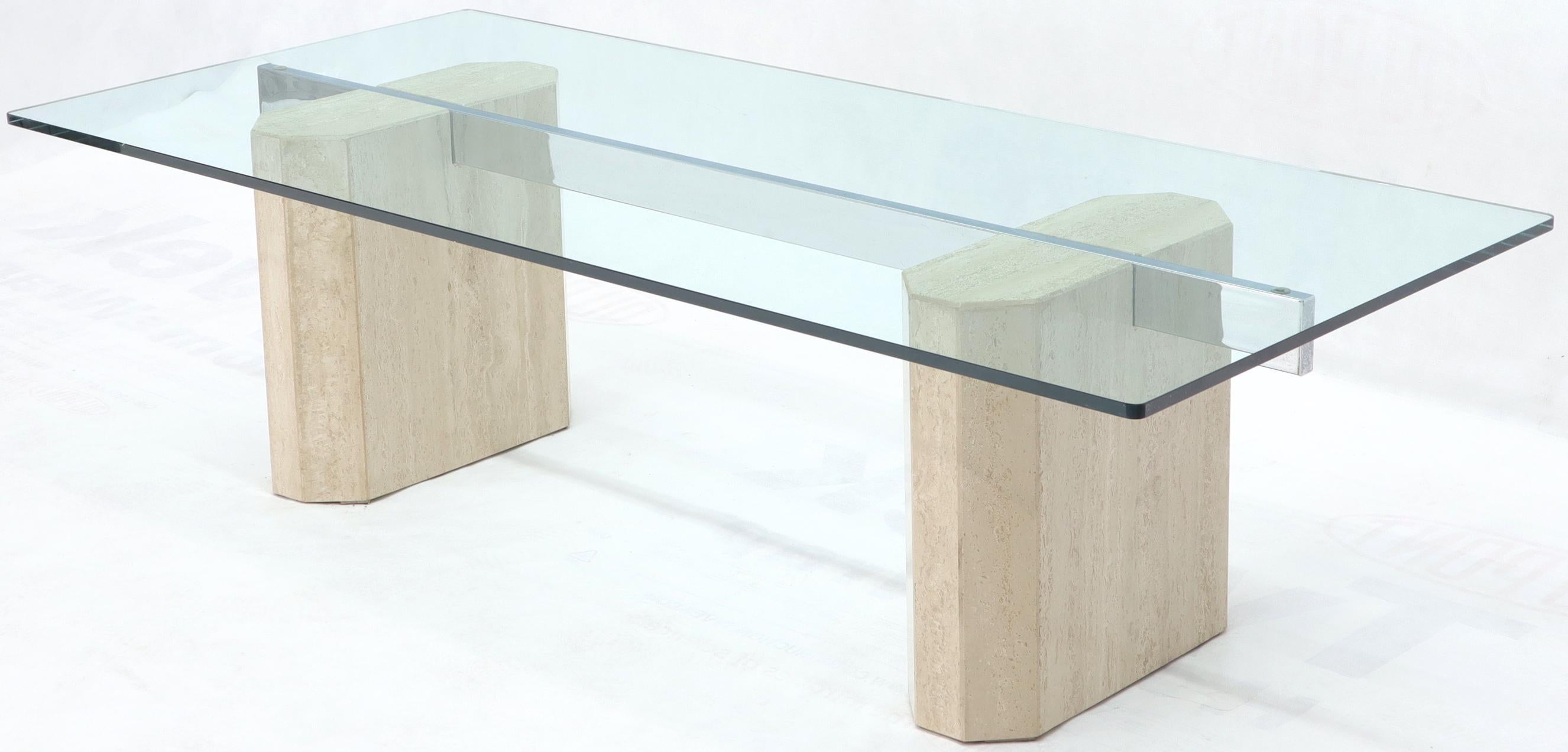 travertine and glass coffee table