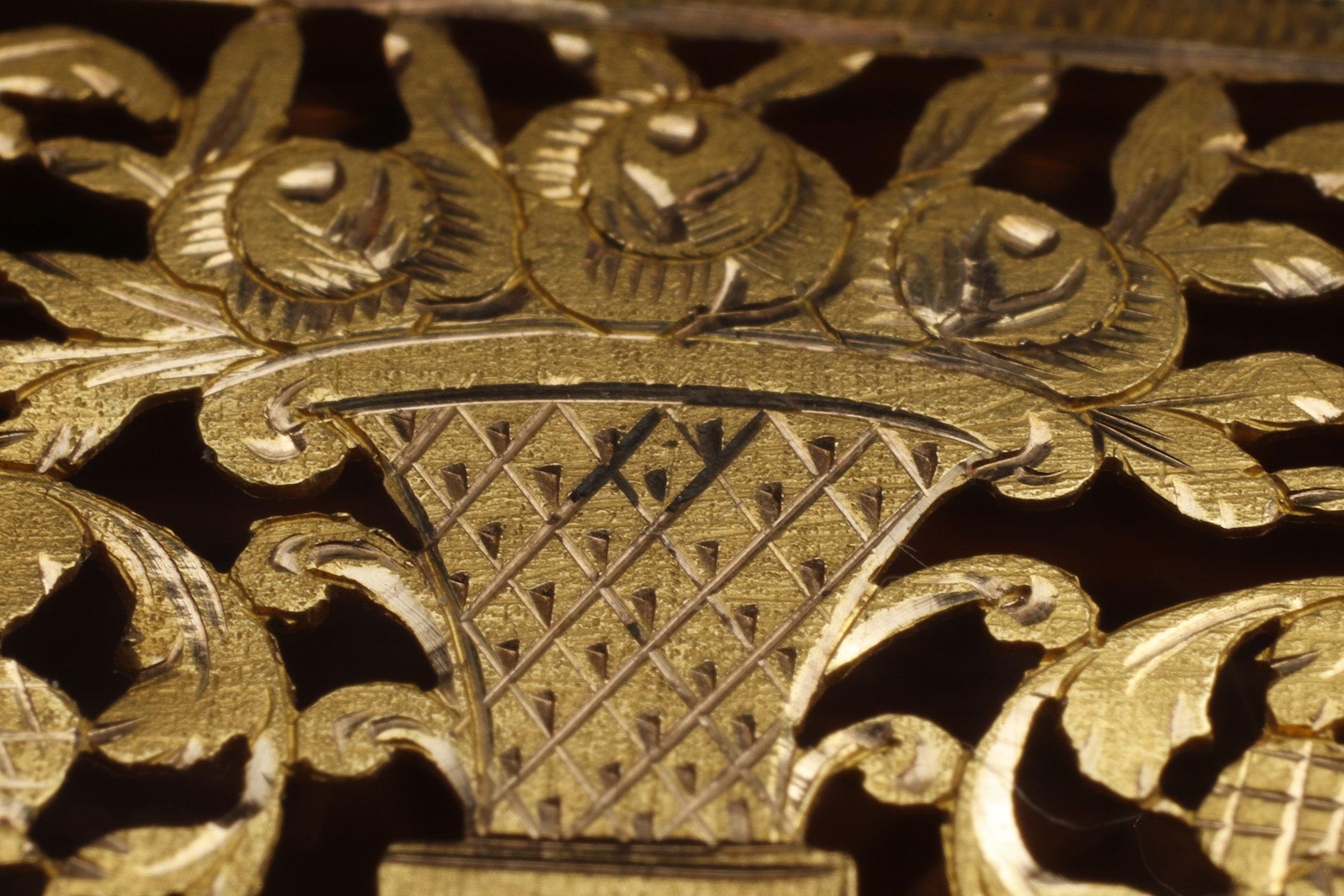 Rechteckige, goldene Vinaigrette, frühes 19. Jahrhundert im Angebot 5