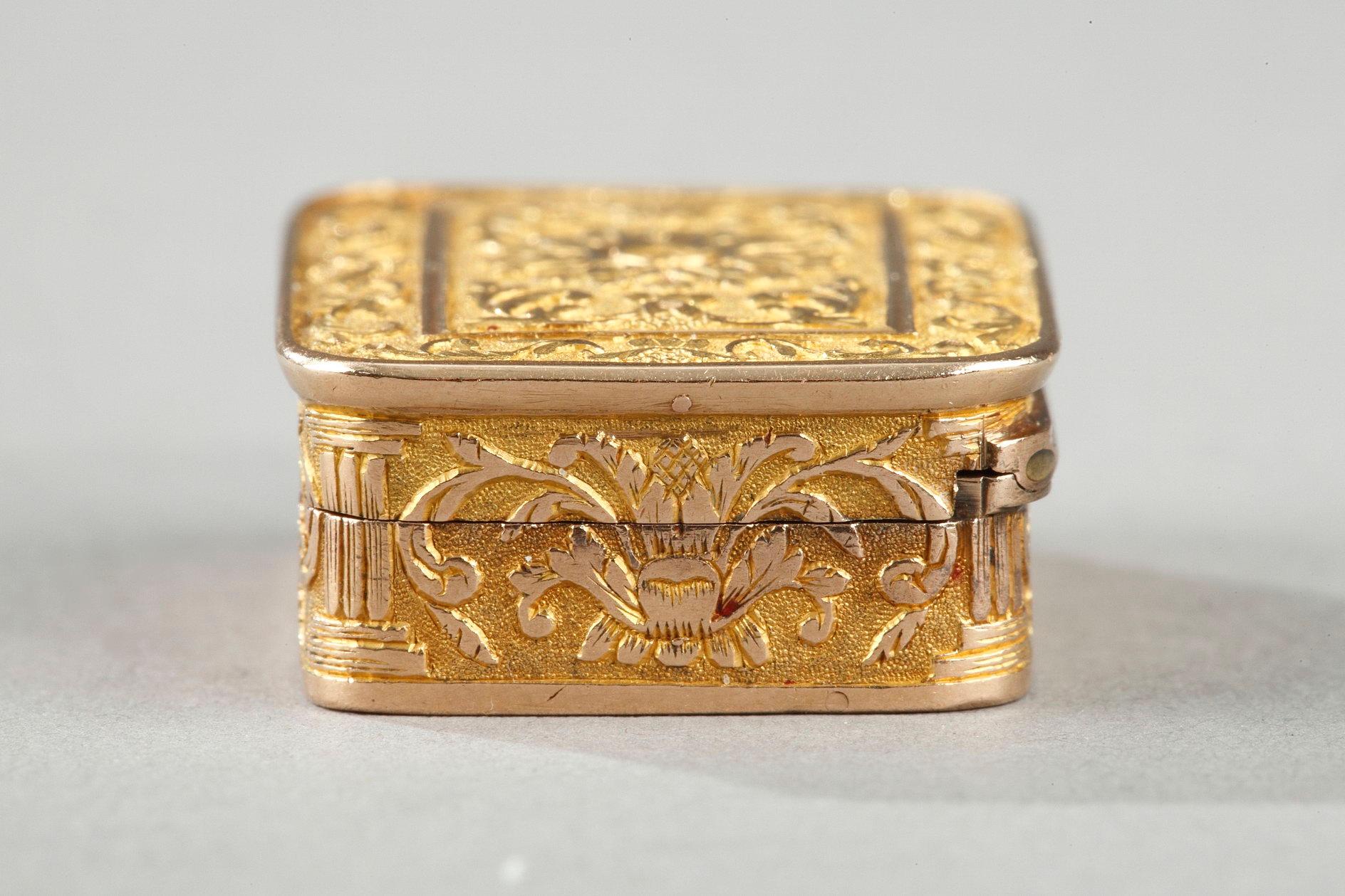 Rectangular, Gold Vinaigrette, Early 19th Century In Good Condition For Sale In Paris, FR