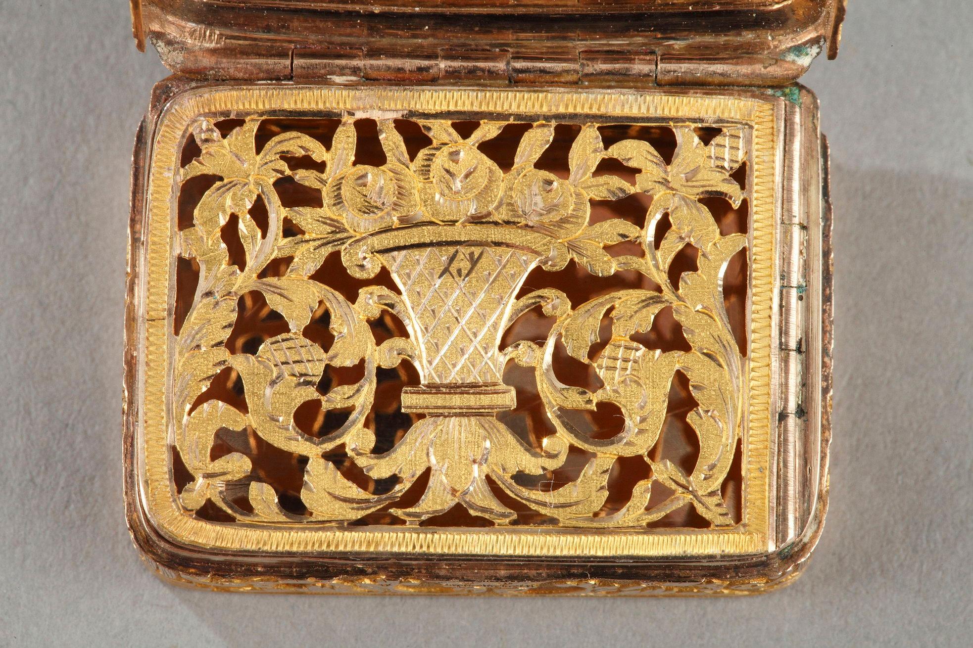 Rectangular, Gold Vinaigrette, Early 19th Century For Sale 3