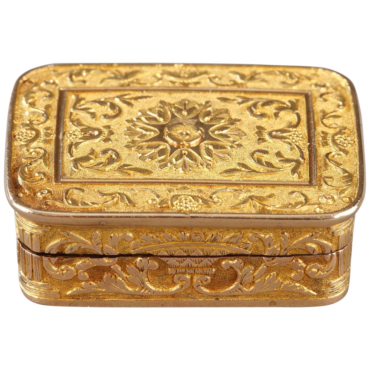 Rectangular, Gold Vinaigrette, Early 19th Century For Sale