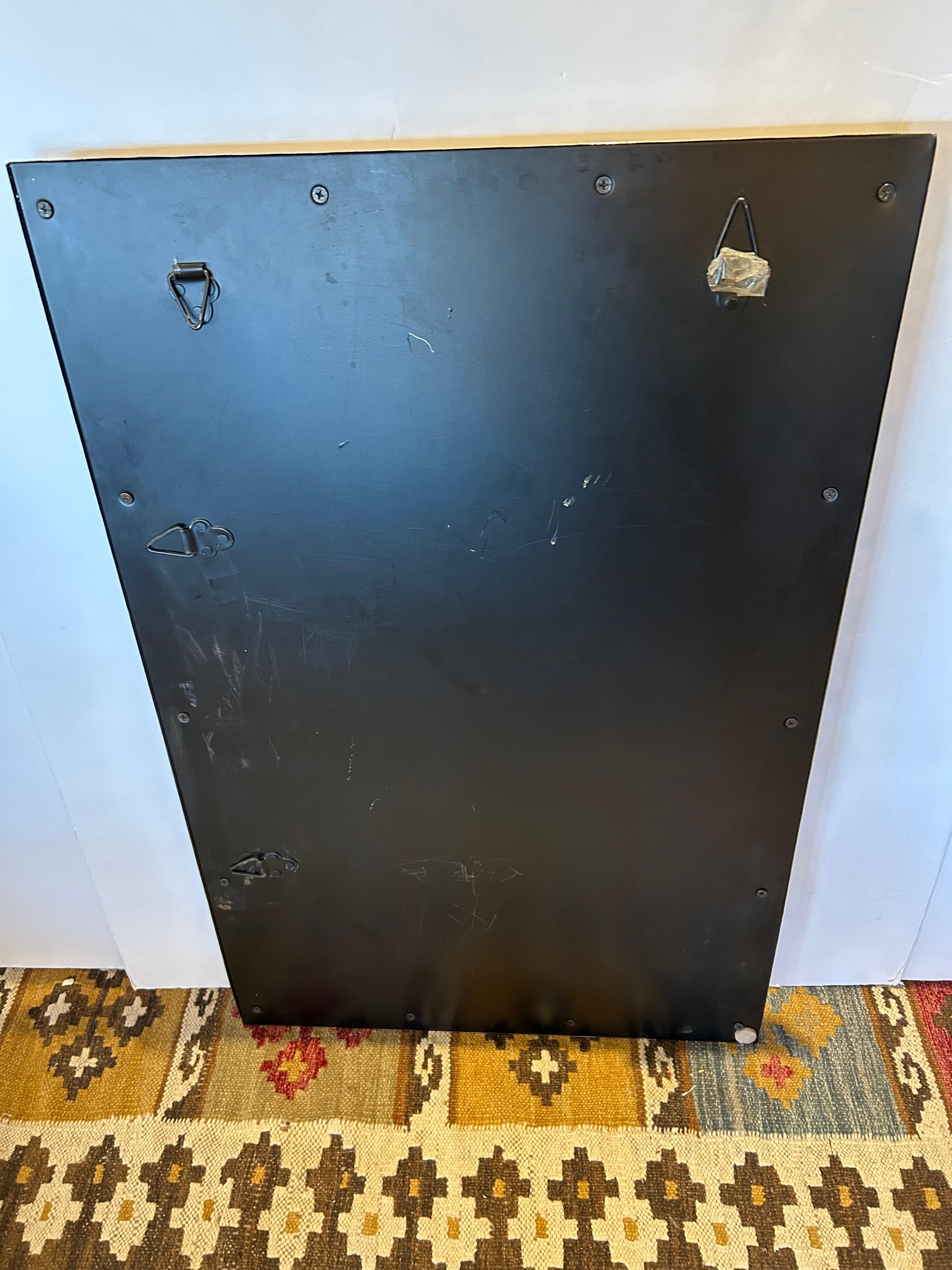 Rectangular Graduated Antiqued Metal Mirror with Pewter Silverplate Finish For Sale 6