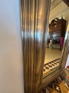 Rectangular Graduated Antiqued Metal Mirror with Pewter Silverplate Finish