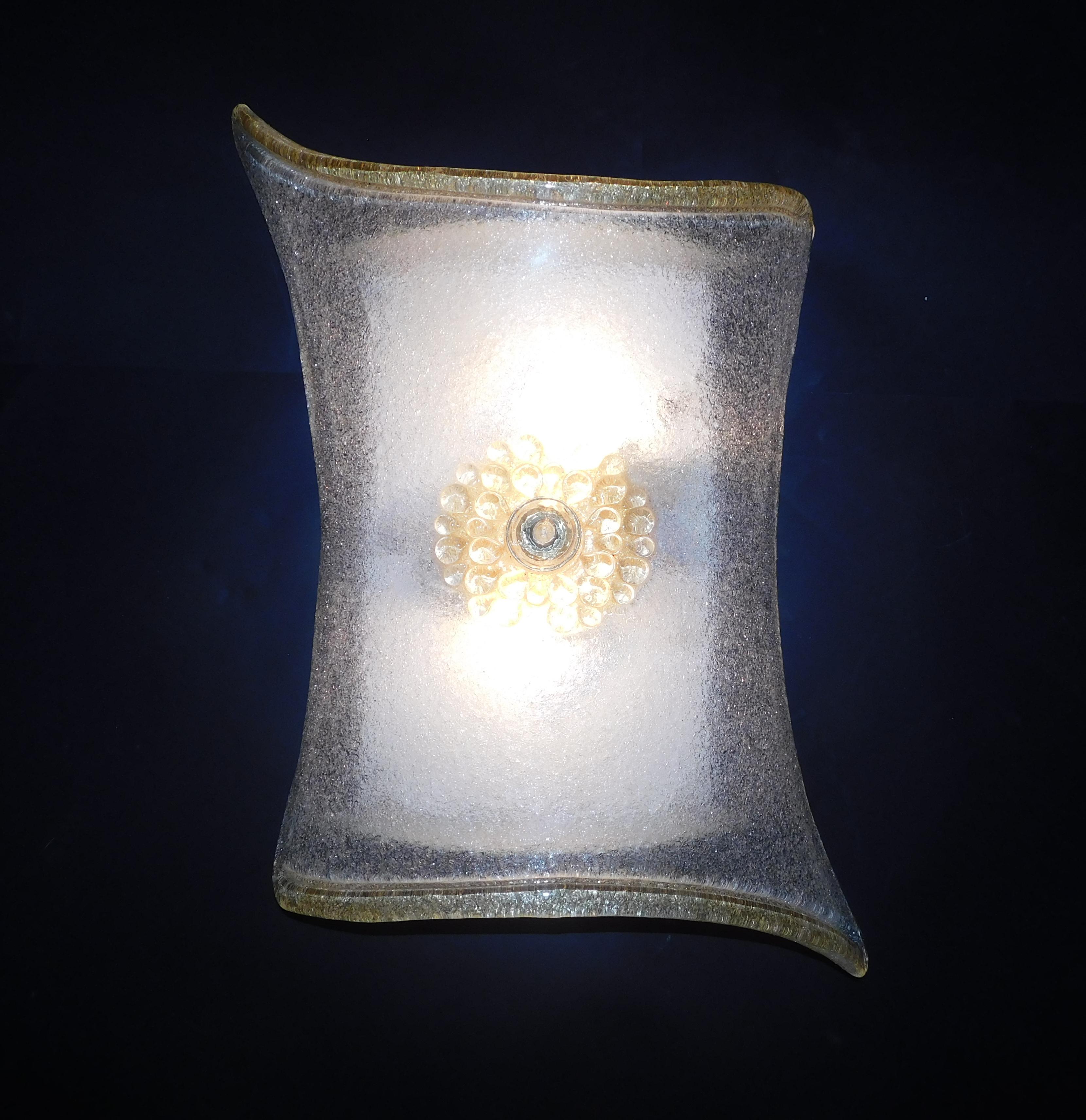 Murano Glass Rectangular Graniglia Sconce, 3 Available For Sale