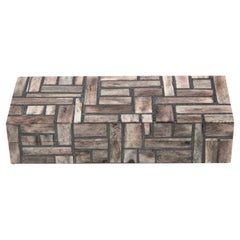 Rectangular Grey Bone Mosaic Box