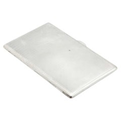 Rectangular guilloche silver cigarette case