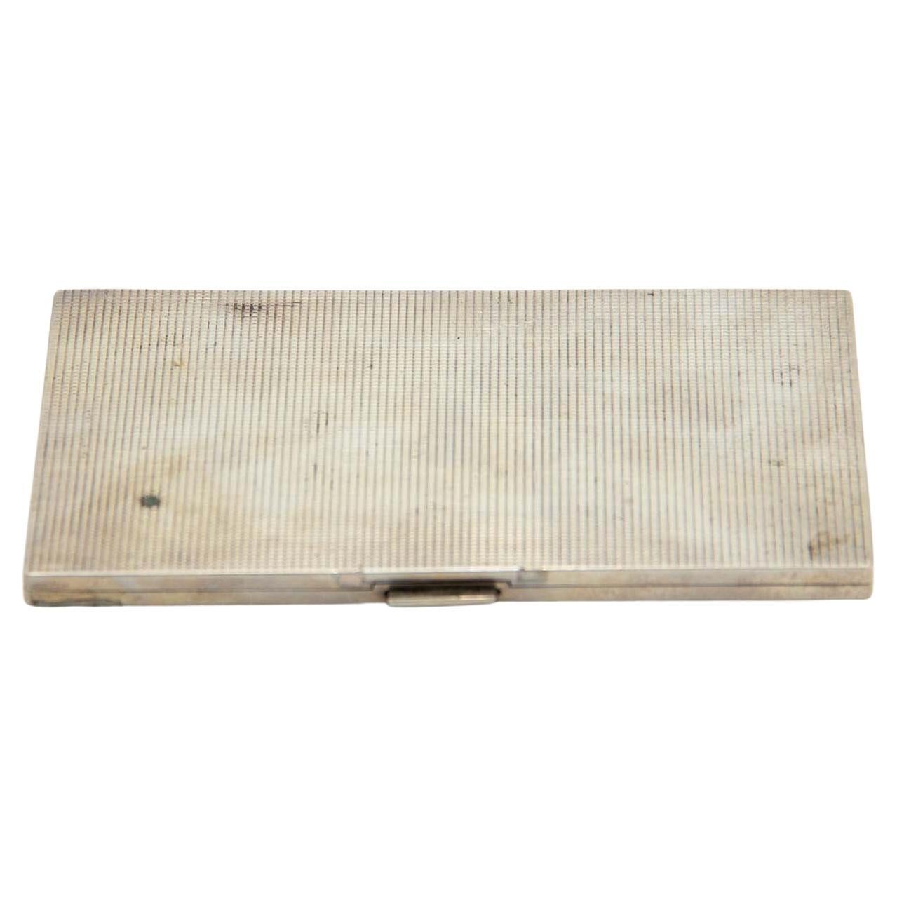 Rectangular guilloche silver cigarette case