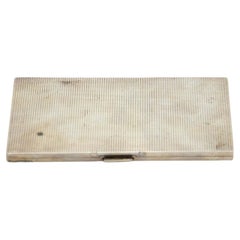 Rectangular guilloche silver cigarette case