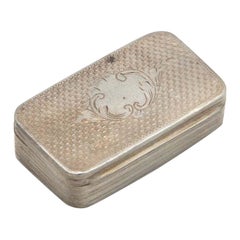 Rectangular guilloche silver snuff box